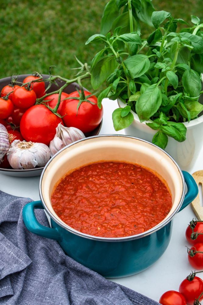 Zupa toskańska na bazie pomidorów i świeżej bazylii